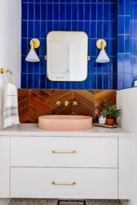 blue tile backsplash bathroom