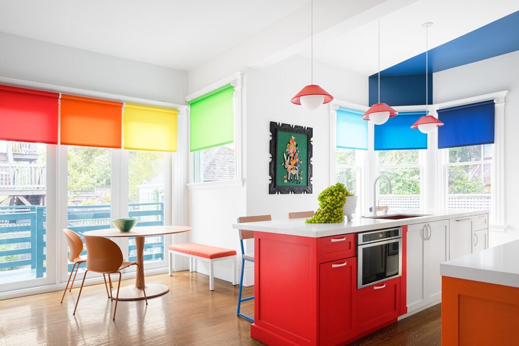 rainbow house bright colorful shades